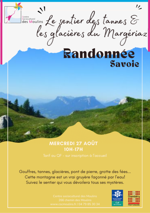 affiche randonnée Margériaz Savoie csc moulins